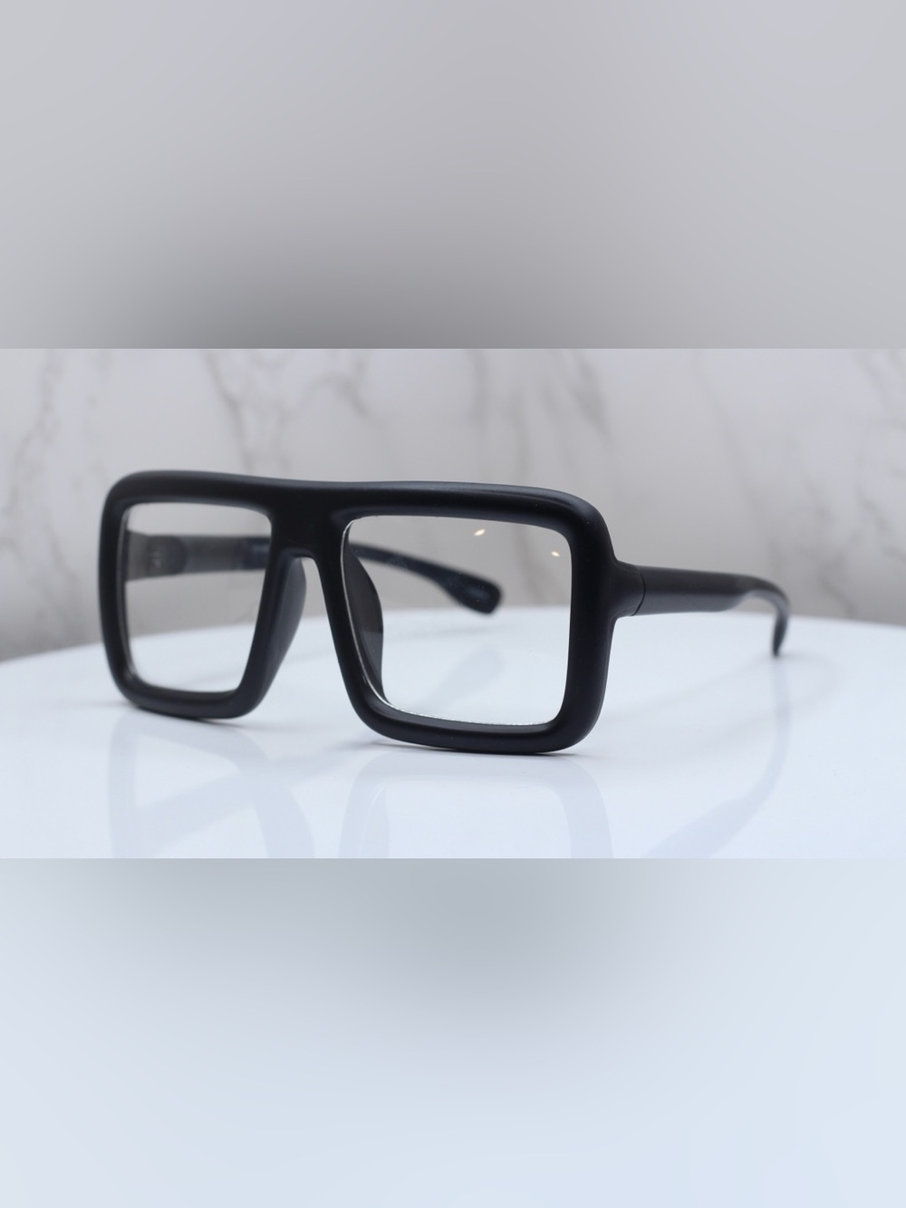 Men's Black Oversized Square Frame Glasses
